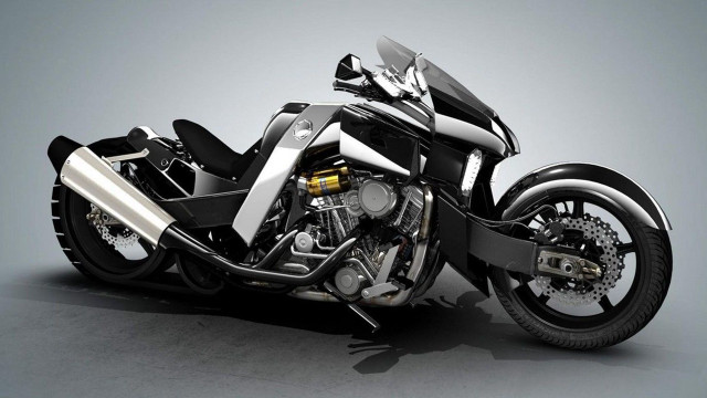 Motorcycle studio gray background black free wallpaper - medium preview image