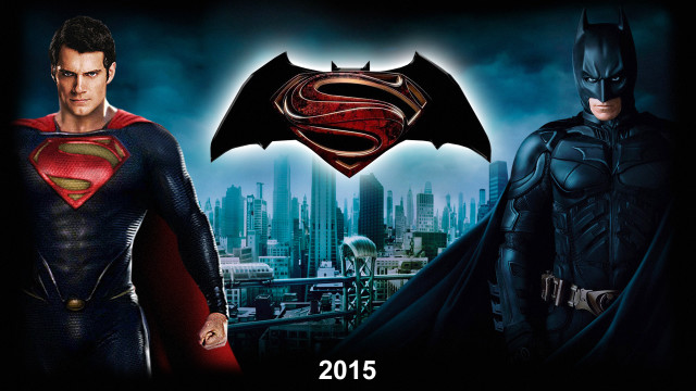 Batman superman city skyscrapers logo free wallpaper - medium preview image