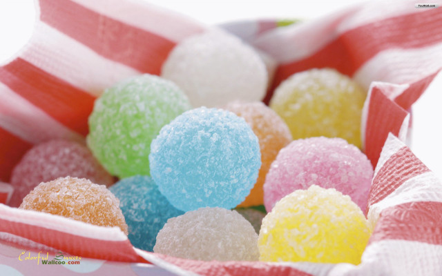 Candy bowl closeup wrappers striped free wallpaper - medium preview image