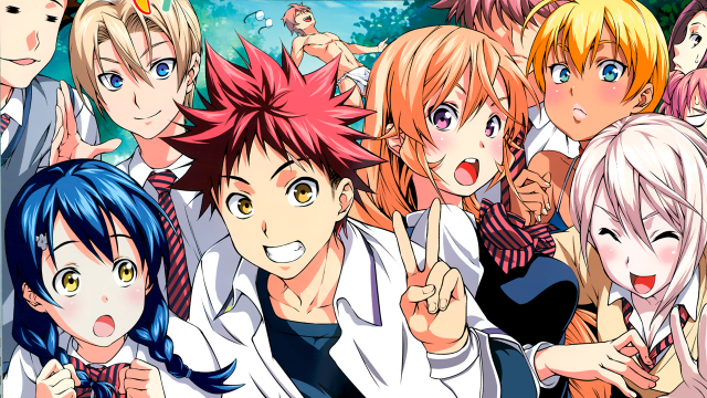 Anime characters group pose fingers free wallpaper - medium preview image