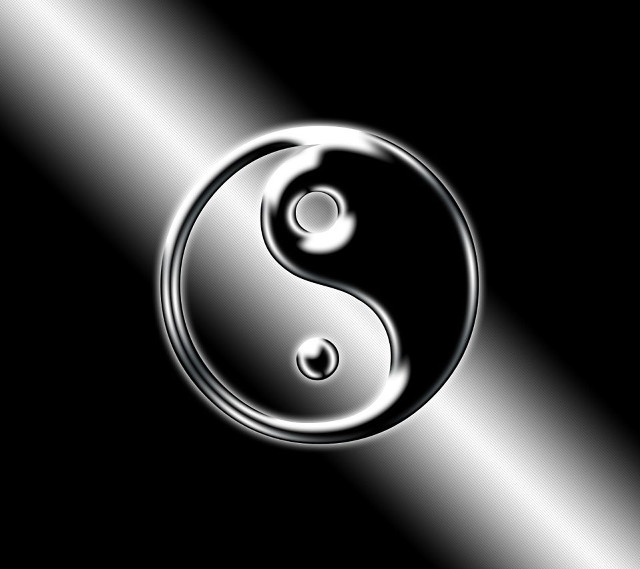 Yin yang silver black gradient free wallpaper - medium preview image