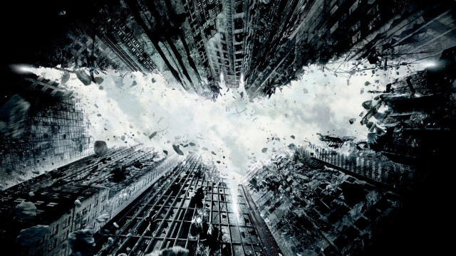 Batman poster city clouds lightning free wallpaper - medium preview image