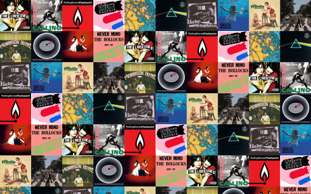 Collage records player wallpaper woman free wallpaper - medium preview image
