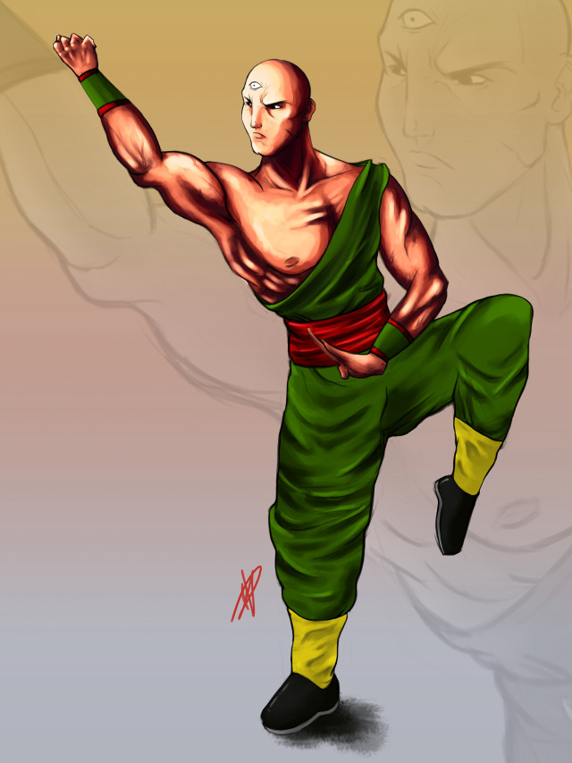 Man green outfit kick hand free wallpaper - medium preview image
