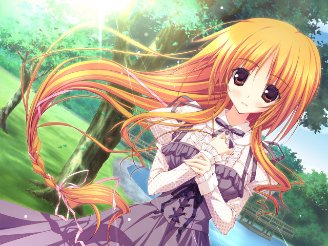 Girl long hair bow tie #9 free wallpaper - medium preview image