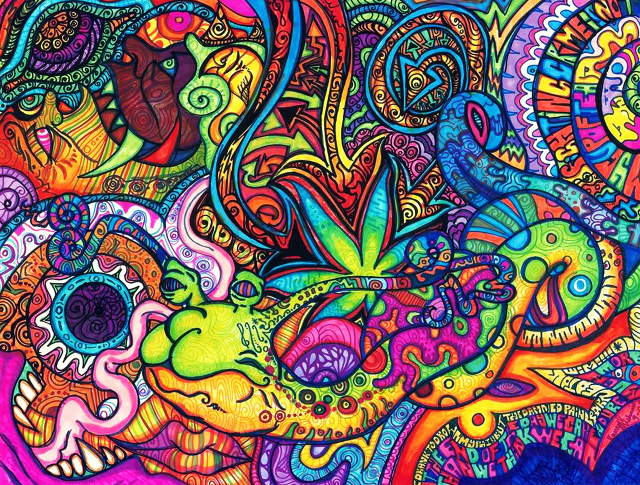 Colorful fish painting body elements free wallpaper - medium preview image