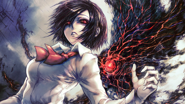 Demonic woman red ball tree free wallpaper - medium preview image