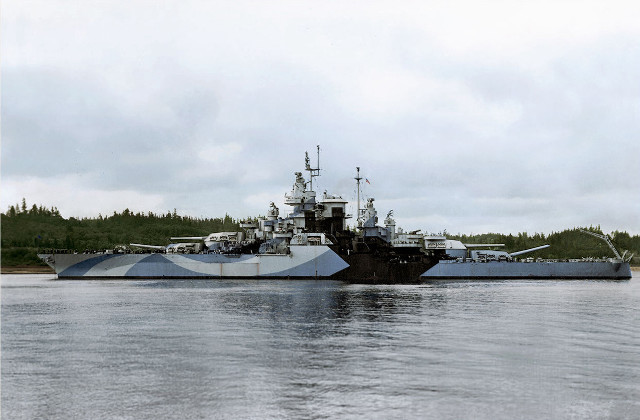 Large ship water forest hillside free wallpaper - medium preview image