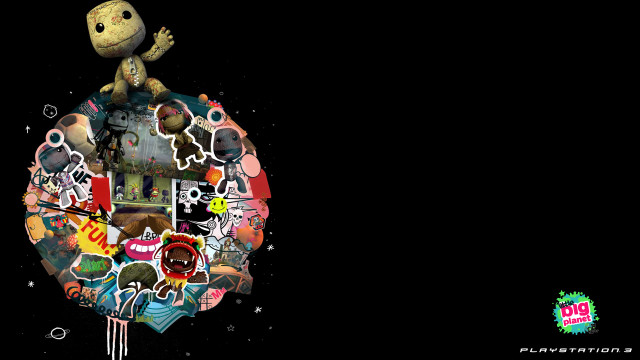 Cartoon character stickers black background free wallpaper - medium preview image