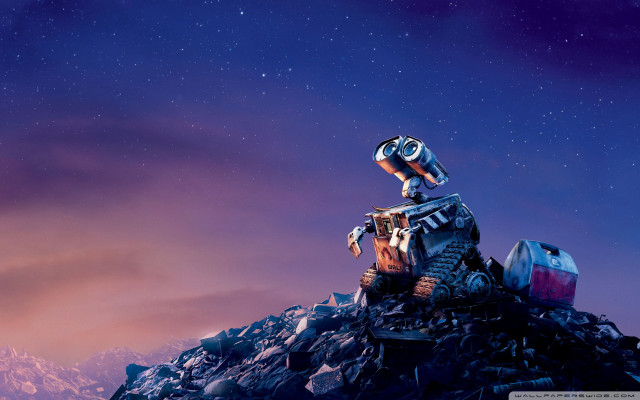 Robot pile rubble sky star free wallpaper - medium preview image