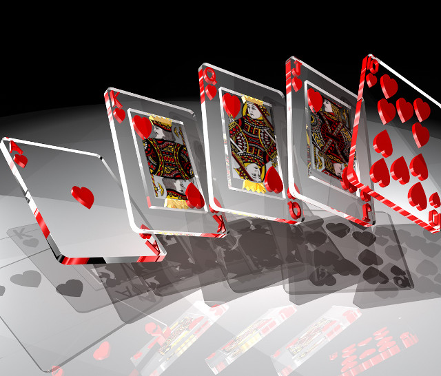 Playing cards red hearts row free wallpaper - medium preview image