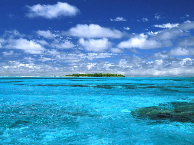 Small island ocean cloudy sky #2 free wallpaper - medium preview image