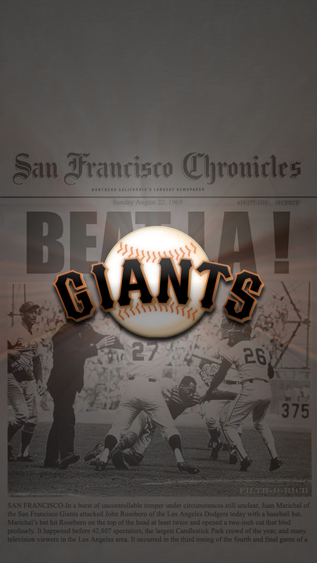 Giants newspaper baseball player typographic free wallpaper - medium preview image