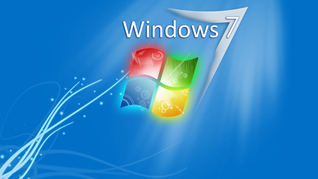 Blue background windows7 logo water free wallpaper - medium preview image