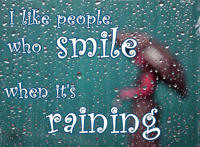 Person holding umbrella rain quote #2 free wallpaper - medium preview image