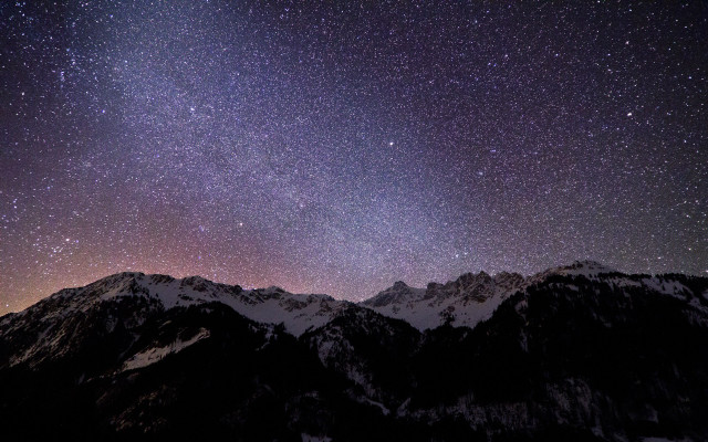 Night sky stars mountain range #5 free wallpaper - medium preview image
