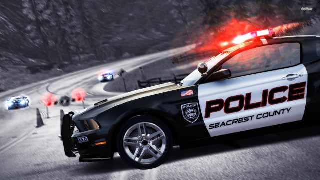 Police car lights on driving free wallpaper - medium preview image