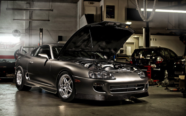 Car hood open garage man free wallpaper - medium preview image
