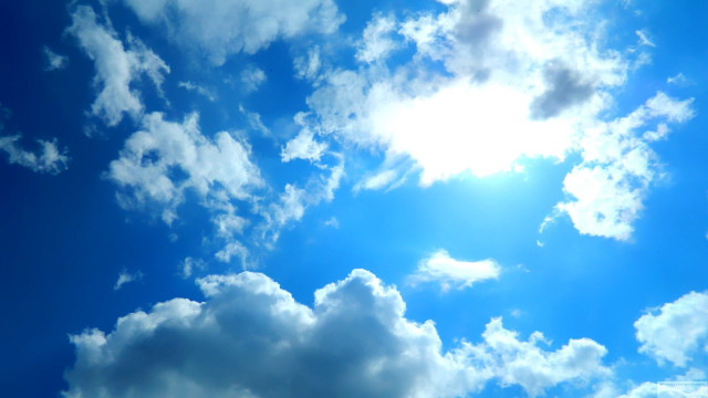 Blue sky clouds plane sun #5 free wallpaper - medium preview image