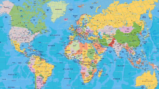 World map countries cities red #2 free wallpaper - medium preview image