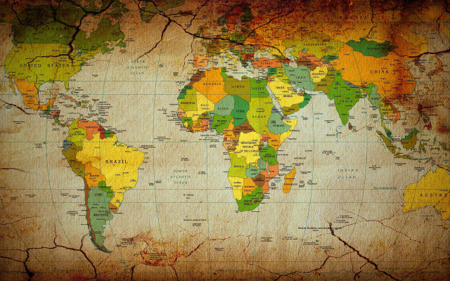 World map countries colors detailed free wallpaper - medium preview image
