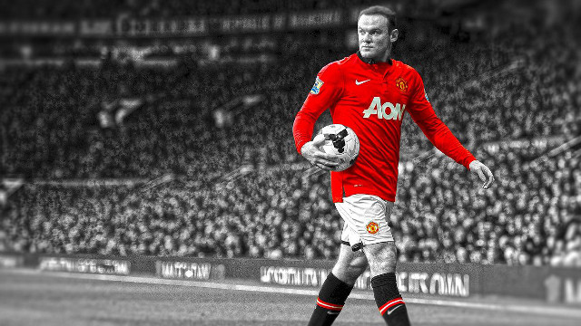 Man red shirt playing soccer #2 free wallpaper - medium preview image