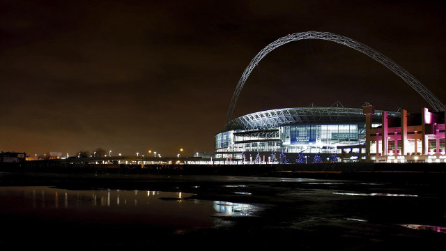 Stadium arch night reflection water free wallpaper - medium preview image