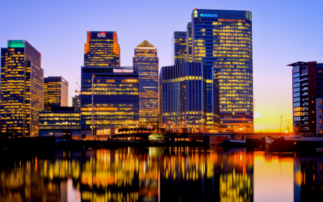 City skyline water night orange free wallpaper - medium preview image