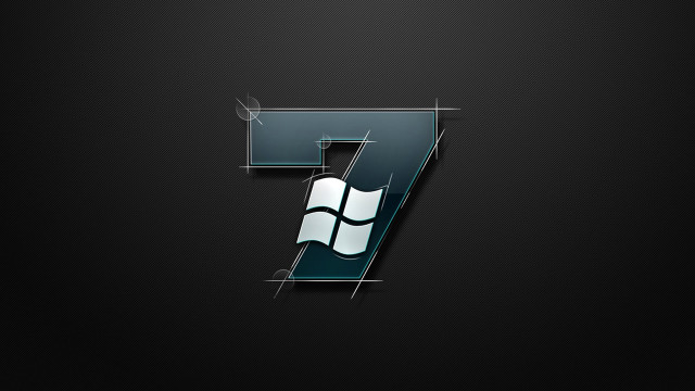 Black white seven blue background free wallpaper - medium preview image