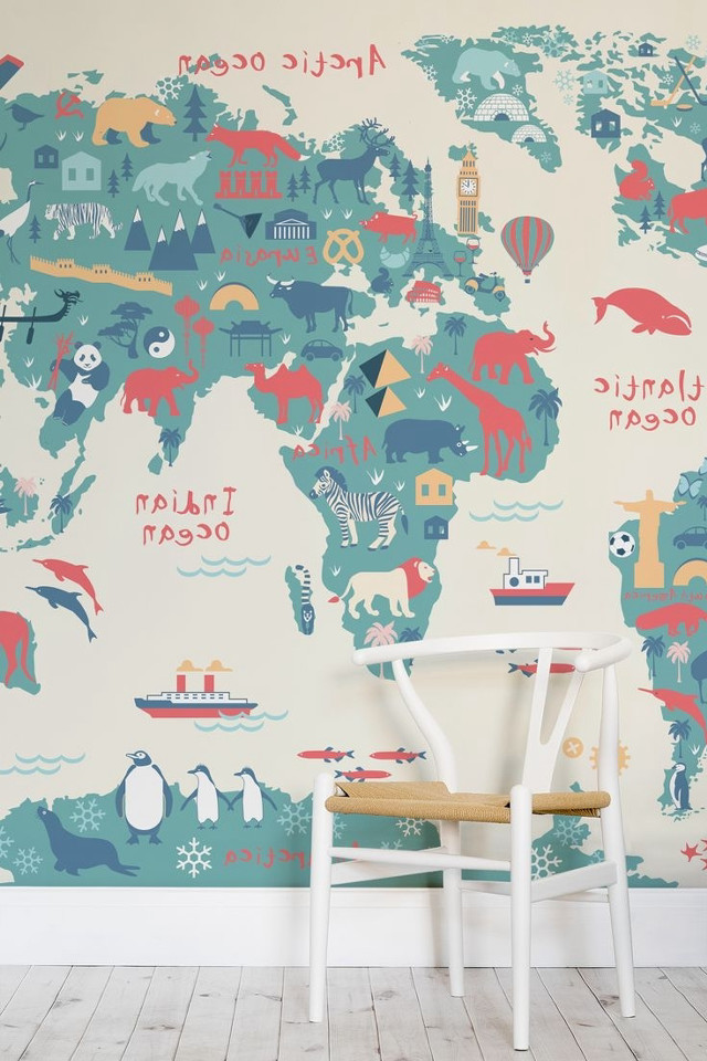 Chair wall worldmap wooden chair free wallpaper - medium preview image