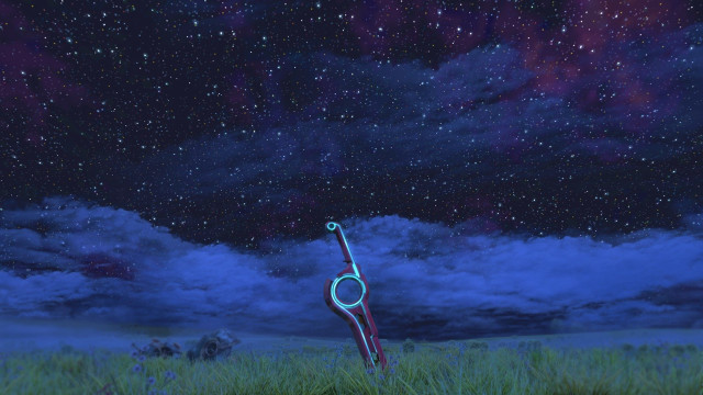 Scissors field stars clouds night free wallpaper - medium preview image