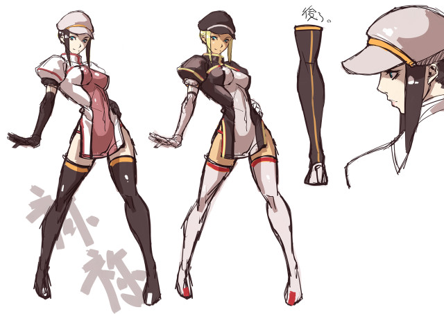 Women uniform hats arms group free wallpaper - medium preview image