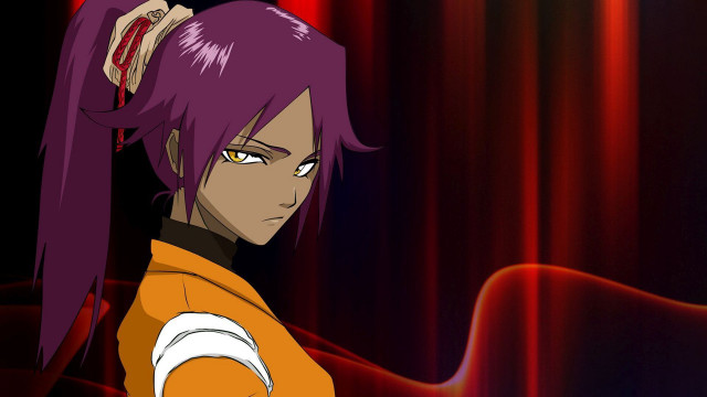Anime purple hair ponytail red free wallpaper - medium preview image