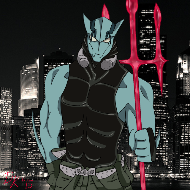 Cartoon character red stick cityscape free wallpaper - medium preview image