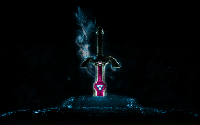 Sword pink handle blue flame free wallpaper - medium preview image