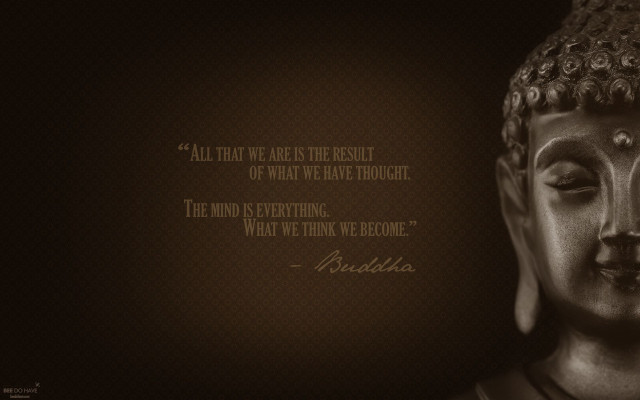 Buddha statue inspirational quote mind free wallpaper - medium preview image