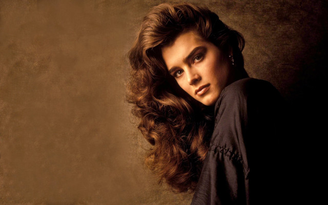 Woman long hair brown background #2 free wallpaper - medium preview image