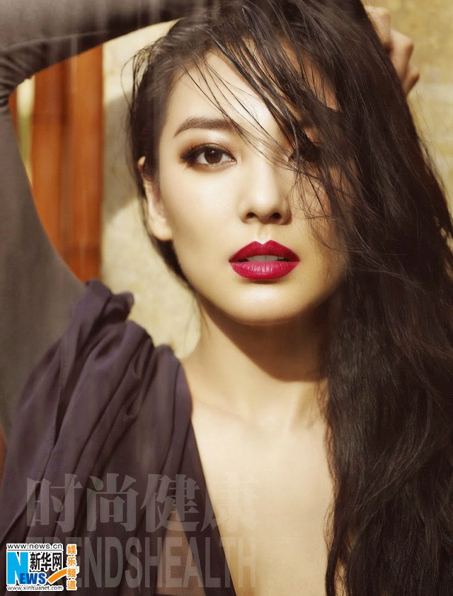 Woman long hair red lipstick #6 free wallpaper - medium preview image