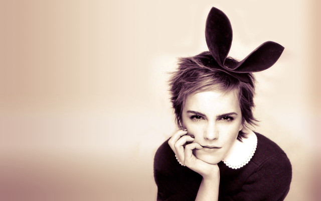 Woman bunny ears posing hand free wallpaper - medium preview image