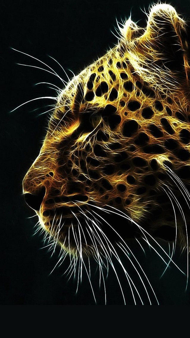 Leopard closeup black background yellow #3 free wallpaper - medium preview image