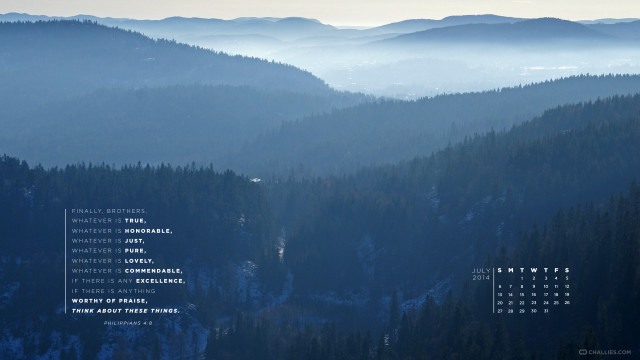 Mountain range trees calendar side free wallpaper - medium preview image