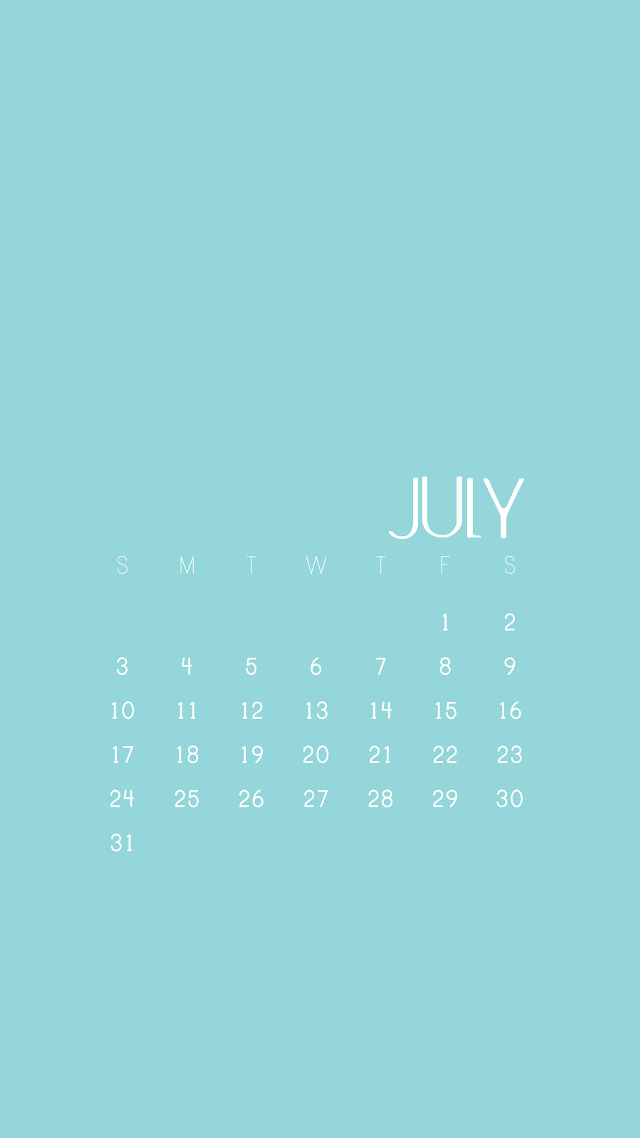 Blue wall calendar july white free wallpaper - medium preview image