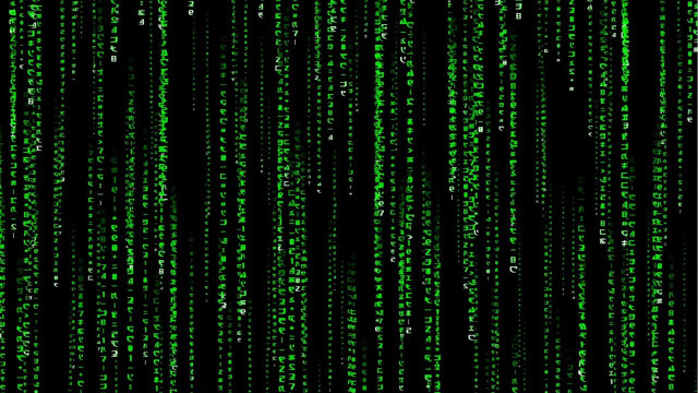 Green black background numbers digital free wallpaper - medium preview image
