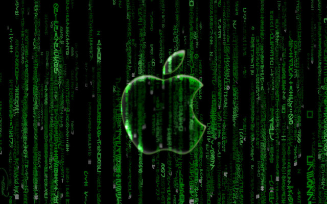 Green apple logo numbers black free wallpaper - medium preview image