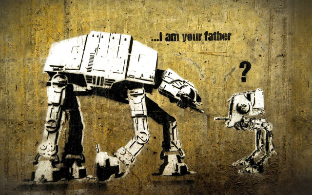 Robot dog wall question mark free wallpaper - medium preview image