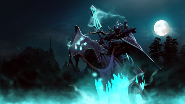 Man riding horse night sword free wallpaper - medium preview image