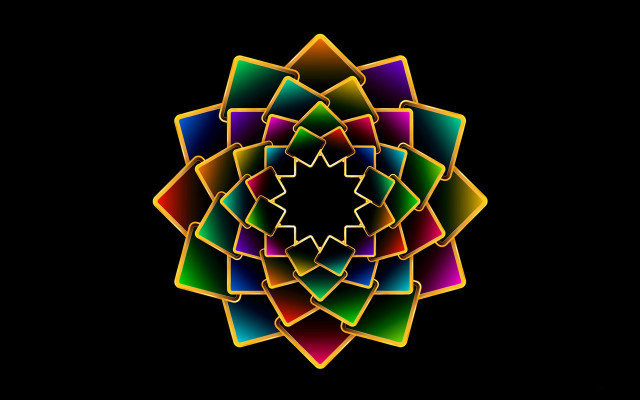 Colorful flower black background white #5 free wallpaper - medium preview image