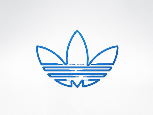 Blue adidas logo white background #2 free wallpaper - medium preview image