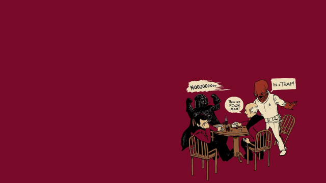 Cartoon man woman table darth free wallpaper - medium preview image