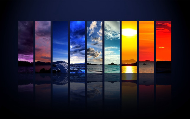 Sky water sun reflection colored free wallpaper - medium preview image